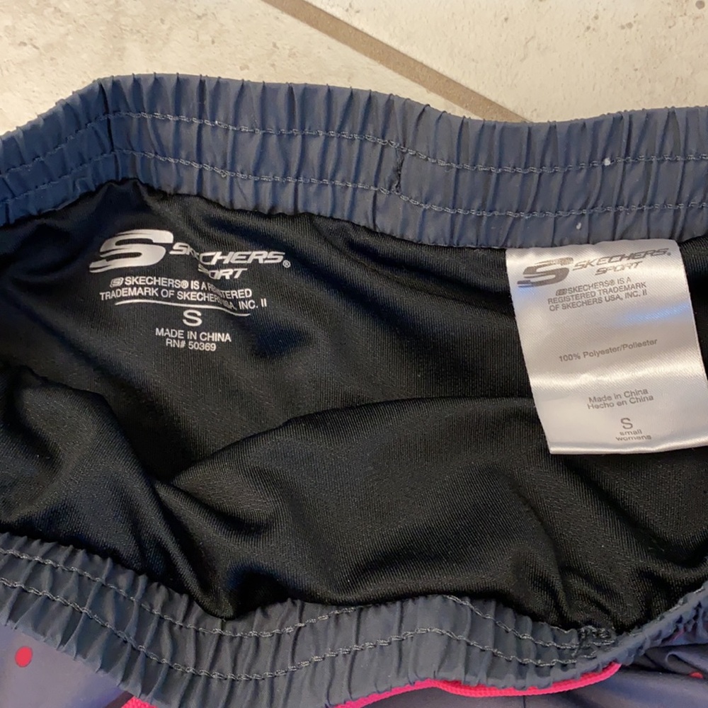 Sketchers Gray Running shorts w/ pink polka dots - Picture 2 of 4